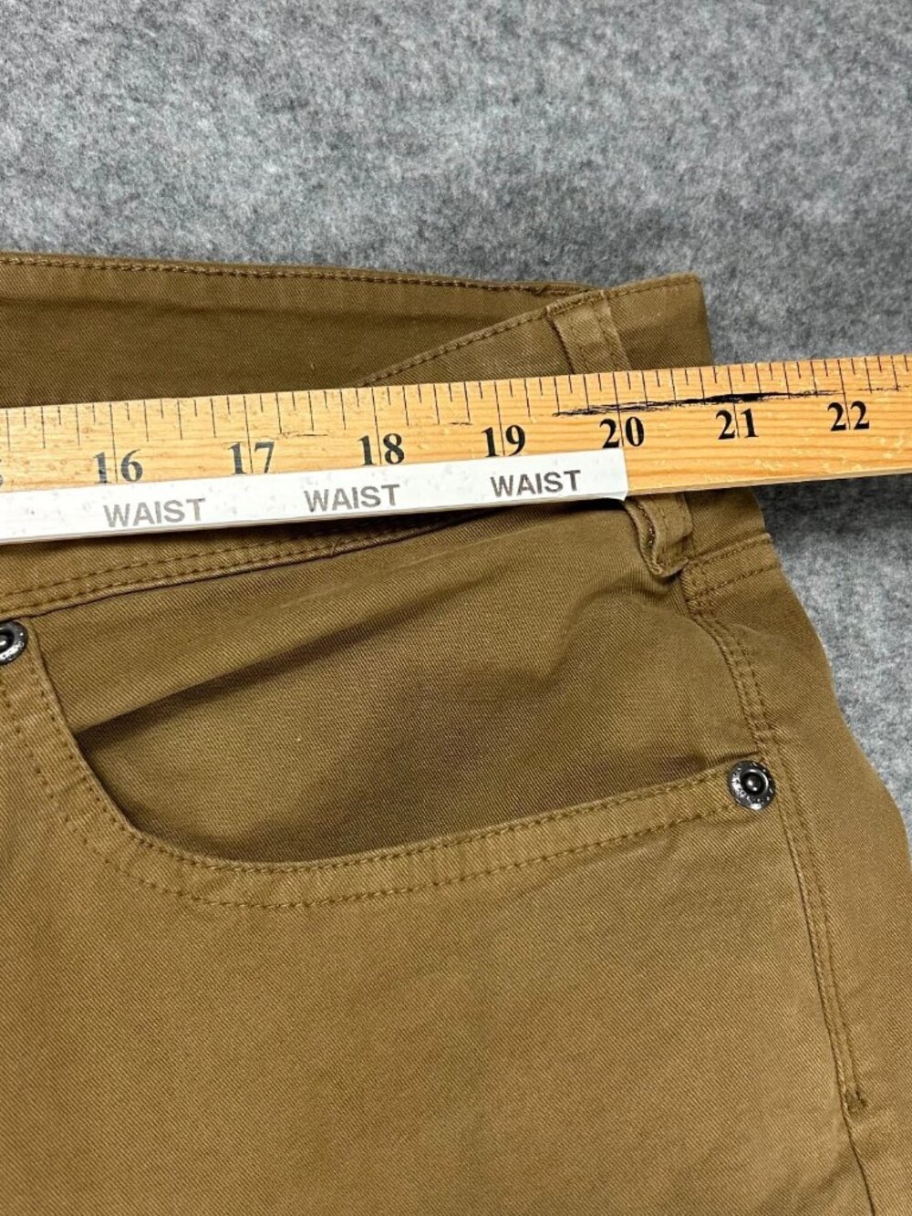 Orvis 1856 5-Pocket Pants Mens 42x32 Brown Twill Stretch Flat Front Straight Leg - Picture 10 of 15